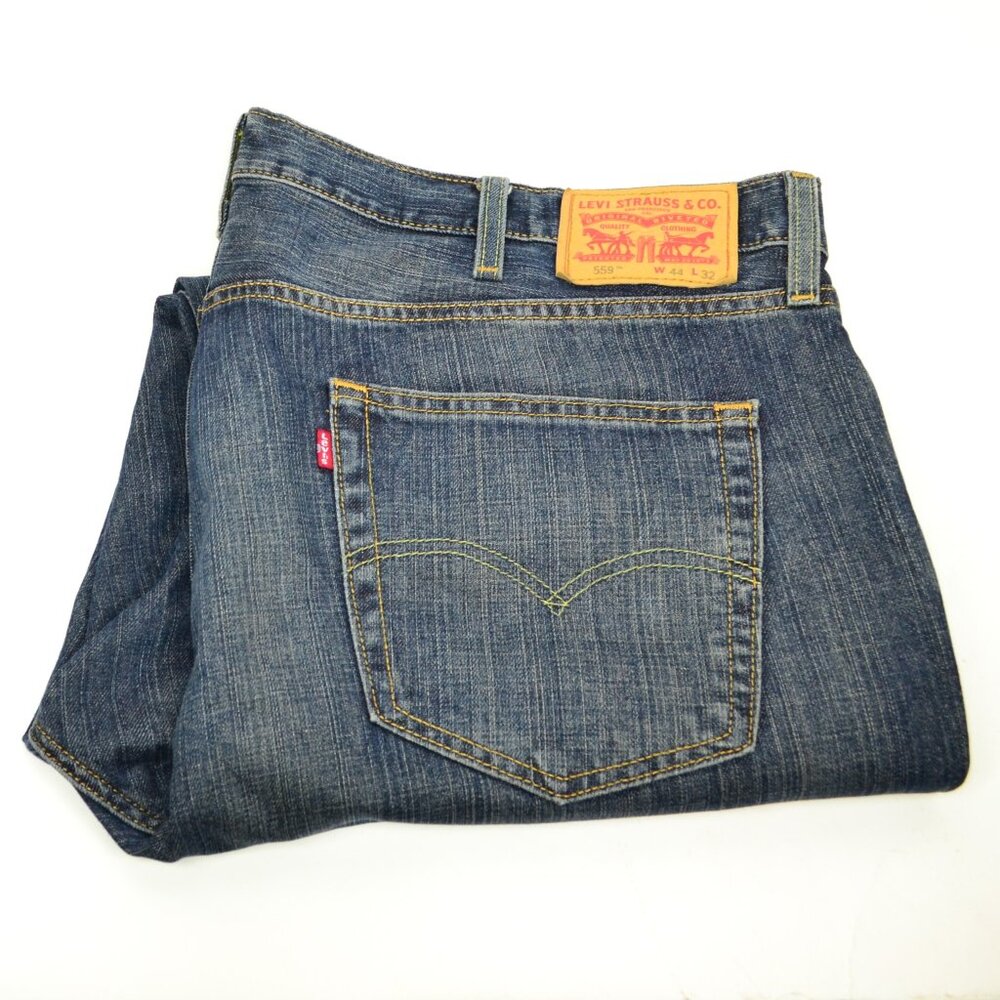 Levi's 559 Men's Size W44 L32 Blue Loose Relaxed Fit Med Wash Denim Jeans